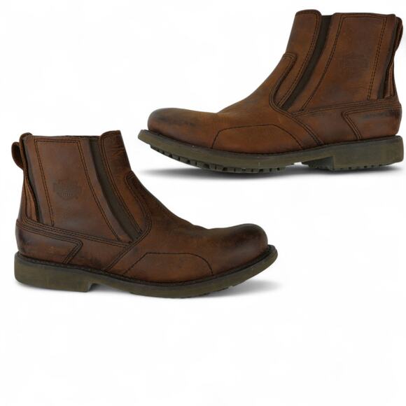 Harley Davidson Chelsea Boots Mens 11 Brown Leather Motorcycle Bikercore 93040 - Picture 6 of 11